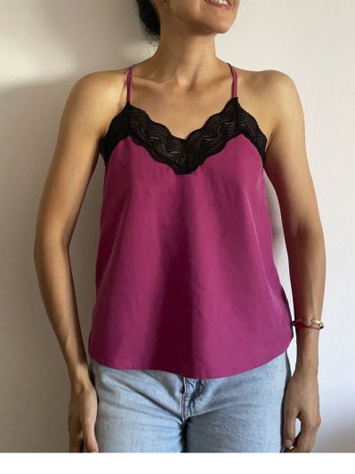 Top Lencero Lauren Fucsia Cupro Tops Blusas Daniela Botto Catalogo